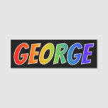 [ Thumbnail: First Name "George": Fun Rainbow Coloring Name Tag ]