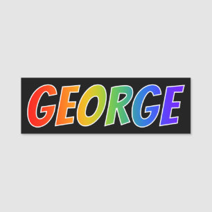 First Name "GEORGE": Fun Rainbow Coloring Tag