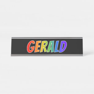 First Name "GERALD": Fun Rainbow Coloring Desk Name Plate