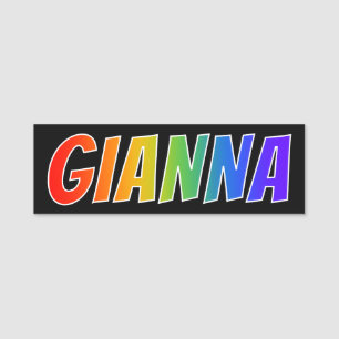 First Name "GIANNA": Fun Rainbow Coloring Name Tag