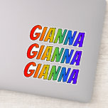 [ Thumbnail: First Name "Gianna" W/ Fun Rainbow Coloring Sticker ]