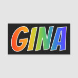 [ Thumbnail: First Name "Gina": Fun Rainbow Coloring Name Tag ]