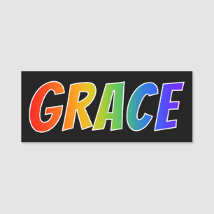 First Name "GRACE": Fun Rainbow Coloring Tag