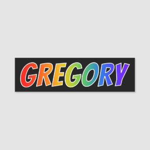 First Name "GREGORY": Fun Rainbow Coloring Name Tag