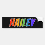 [ Thumbnail: First Name "Hailey": Fun Rainbow Coloring Bumper Sticker ]