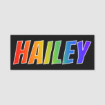 [ Thumbnail: First Name "Hailey": Fun Rainbow Coloring Name Tag ]
