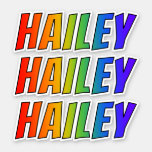 [ Thumbnail: First Name "Hailey" W/ Fun Rainbow Coloring Sticker ]