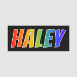 [ Thumbnail: First Name "Haley": Fun Rainbow Coloring Name Tag ]