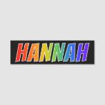 [ Thumbnail: First Name "Hannah": Fun Rainbow Coloring Name Tag ]