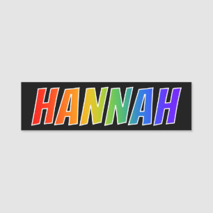 First Name "HANNAH": Fun Rainbow Coloring Name Tag