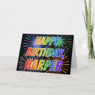 First Name "HARPER" Fun "HAPPY BIRTHDAY" Card