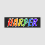 [ Thumbnail: First Name "Harper": Fun Rainbow Coloring Name Tag ]