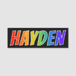 [ Thumbnail: First Name "Hayden": Fun Rainbow Coloring Name Tag ]