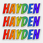 [ Thumbnail: First Name "Hayden" W/ Fun Rainbow Coloring Sticker ]