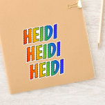 [ Thumbnail: First Name "Heidi" W/ Fun Rainbow Coloring Sticker ]