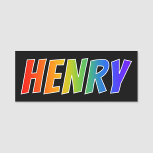 First Name "HENRY": Fun Rainbow Coloring Tag