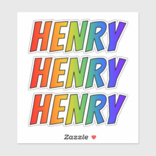 First Name "HENRY" w/ Fun Rainbow Coloring Sticker