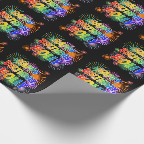 First Name HOLLY Fun HAPPY BIRTHDAY Wrapping Paper