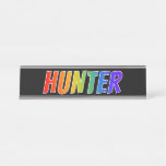 [ Thumbnail: First Name "Hunter": Fun Rainbow Coloring Desk Name Plate ]