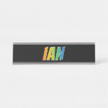 [ Thumbnail: First Name "Ian": Fun Rainbow Coloring Desk Name Plate ]