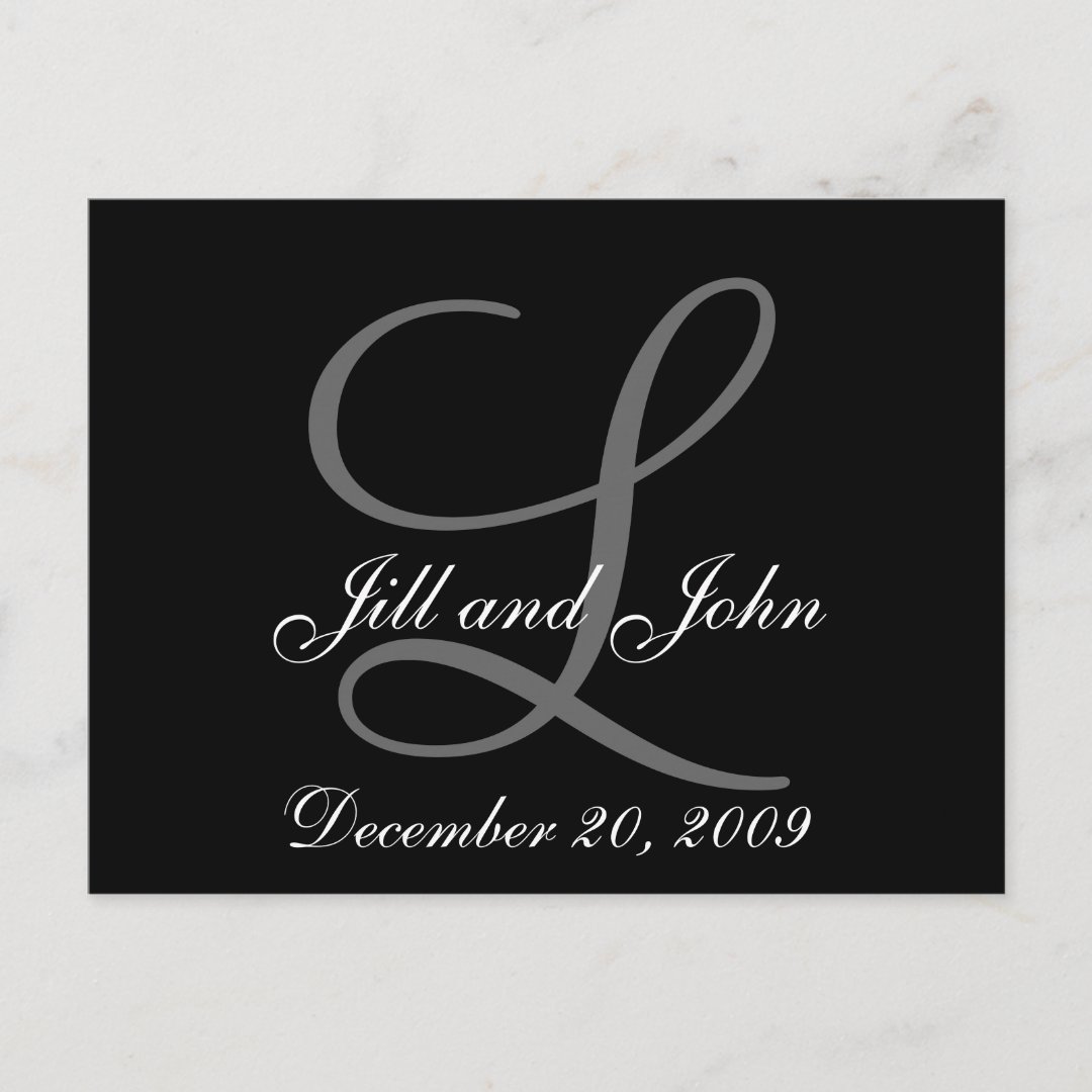 First Name Initial Monogram Save The Date Postcard Zazzle