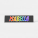 [ Thumbnail: First Name "Isabella": Fun Rainbow Coloring Desk Name Plate ]