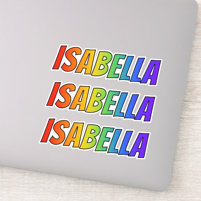 First Name "ISABELLA" w/ Fun Rainbow Coloring Sticker (Detail)