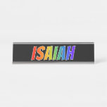 [ Thumbnail: First Name "Isaiah": Fun Rainbow Coloring Desk Name Plate ]
