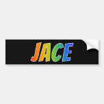 [ Thumbnail: First Name "Jace": Fun Rainbow Coloring Bumper Sticker ]
