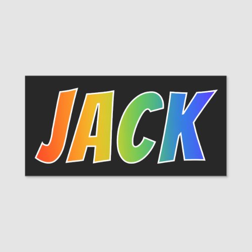 First Name JACK Fun Rainbow Coloring Name Tag