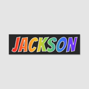 First Name "JACKSON": Fun Rainbow Coloring Name Tag