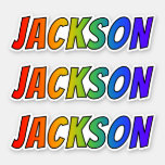 [ Thumbnail: First Name "Jackson" W/ Fun Rainbow Coloring Sticker ]
