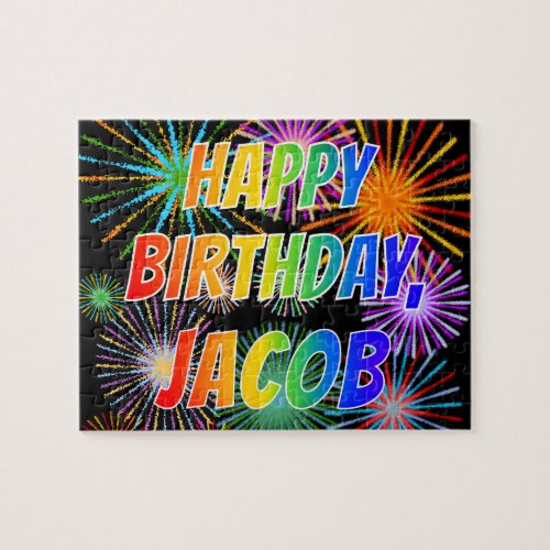 First Name JACOB Fun HAPPY BIRTHDAY Jigsaw Puzzle