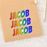 [ Thumbnail: First Name "Jacob" W/ Fun Rainbow Coloring Sticker ]