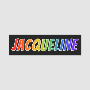 First Name "JACQUELINE": Fun Rainbow Coloring Name Tag