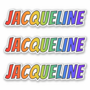 First Name "JACQUELINE" w/ Fun Rainbow Coloring Sticker