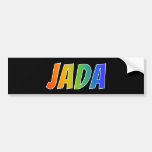 [ Thumbnail: First Name "Jada": Fun Rainbow Coloring Bumper Sticker ]