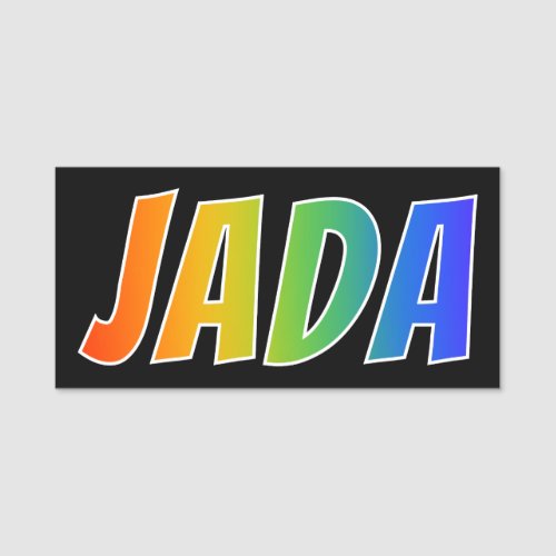 First Name JADA Fun Rainbow Coloring Name Tag