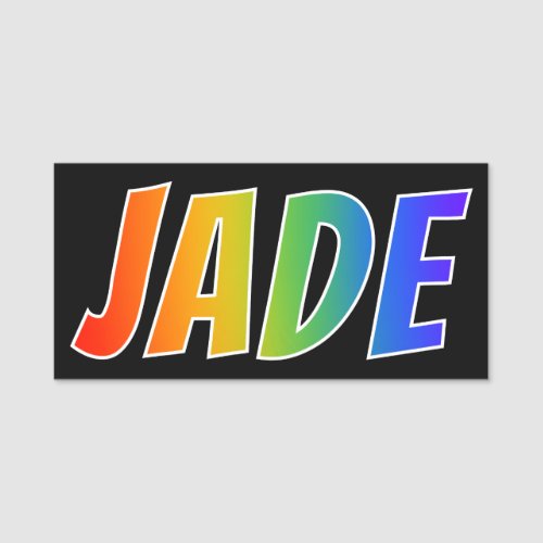 First Name JADE Fun Rainbow Coloring Name Tag