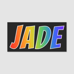 First Name "JADE": Fun Rainbow Coloring Tag