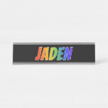 [ Thumbnail: First Name "Jaden": Fun Rainbow Coloring Desk Name Plate ]