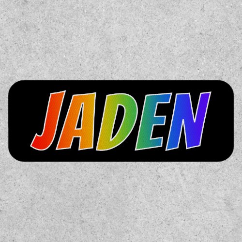 First Name JADEN  Fun Rainbow Coloring Patch