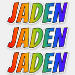 [ Thumbnail: First Name "Jaden" W/ Fun Rainbow Coloring Sticker ]