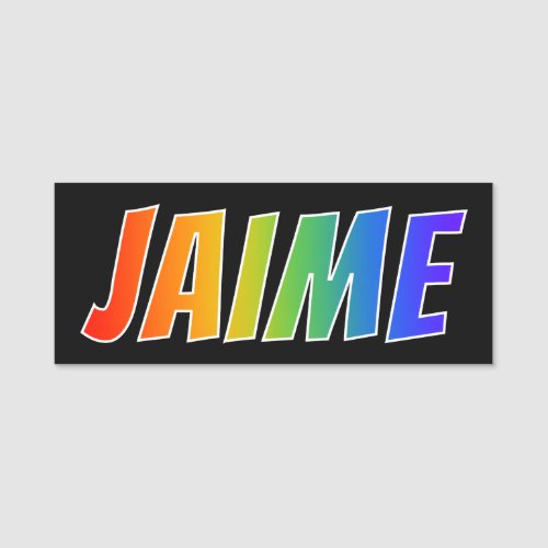First Name JAIME Fun Rainbow Coloring Name Tag