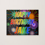 [ Thumbnail: First Name "Jake", Fun "Happy Birthday" Jigsaw Puzzle ]