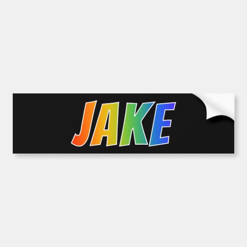 First Name JAKE Fun Rainbow Coloring Bumper Sticker
