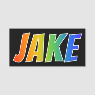 First Name "JAKE": Fun Rainbow Coloring Name Tag