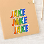[ Thumbnail: First Name "Jake" W/ Fun Rainbow Coloring Sticker ]