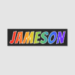 [ Thumbnail: First Name "Jameson": Fun Rainbow Coloring Name Tag ]