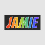 [ Thumbnail: First Name "Jamie": Fun Rainbow Coloring Name Tag ]